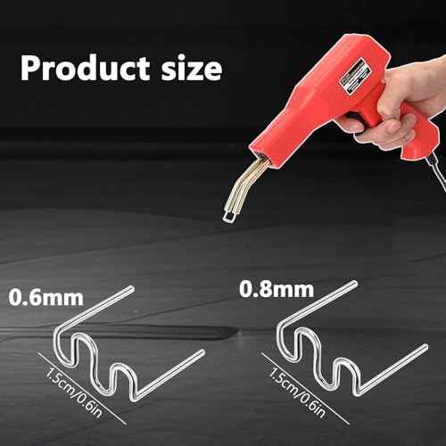 Hot Staples Wave Shape Aorplim 1000 Pcs 0.6/0.8 mm Bumper Repair Welding Wire, Plastic Welder Staples Bumper Welding Wire, Applicable for Most Cars ABS Plastic Welding Hot Melt Repair
