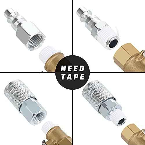 Lincoln L-style Air Hose Fittings, 1/4 Inch Flow Size, 1/4 Inch Male Threads Size, Steel Material, 300PSI, 10 Pieces Air Compressor Accessories Fittings