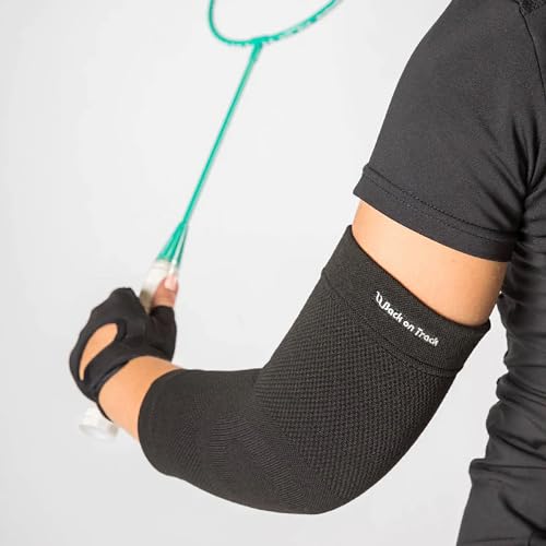 Back on Track Physio Elbow Brace 4-Way Stretch 1207 with Welltex Technology, Black, Medium