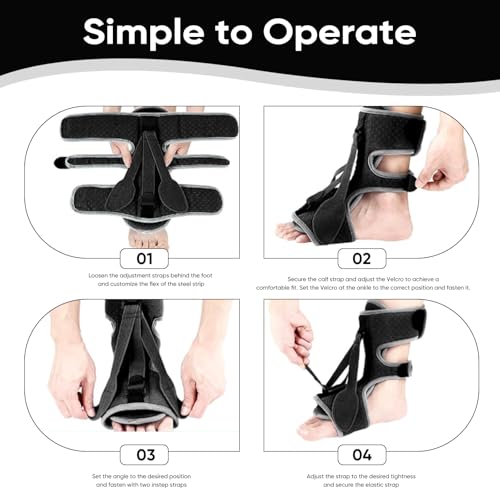 Plantar Fasciitis Night Splint, 3 Adjustable Straps for Plantar Fasciitis, Foot Drop & Heel Pain Relief, Comfortable Night Splint Support for Day & Night Use