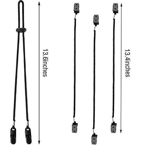 Black Adjustable Hat Strap Clips Windproof Clips Cap Retainers Anti-Lost Strap with Cord Locks for Sports