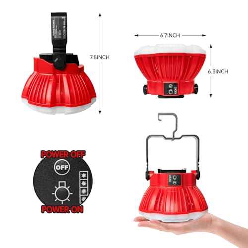 18V LED Camping Lantern for Milwaukee M18 Battery, 24W LED Work Light for Emergency and Hurricane,Camping, Hiking, Fishing (Battery Not Included)