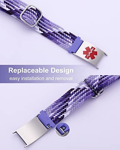 Personalized Sport Medical Alert Bracelets for Women Men - Custom Medical ID Bracelets with Free Engraving - Hook and Loop/Elastic/Stainless Steel/Silicone Watch Wristband Emergency Bracelet