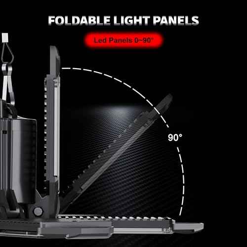 Plug in Garage Light with Motion Sensor - Ultra Bright 200W 20000LM Motion Activated Shop Light with 3 Mode, 6 Deformable LED Panel, Indoor Motion Light Bulb for Garage, Workshop (2 Pack)