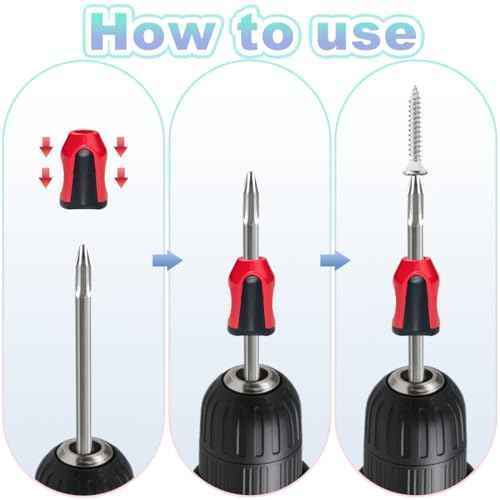 9 Pcs Screwdriver Head Magnetic Ring,Universal Magnetic Screw Ring for Electric Drill and Hand Tools (Red+Blue+Orange)
