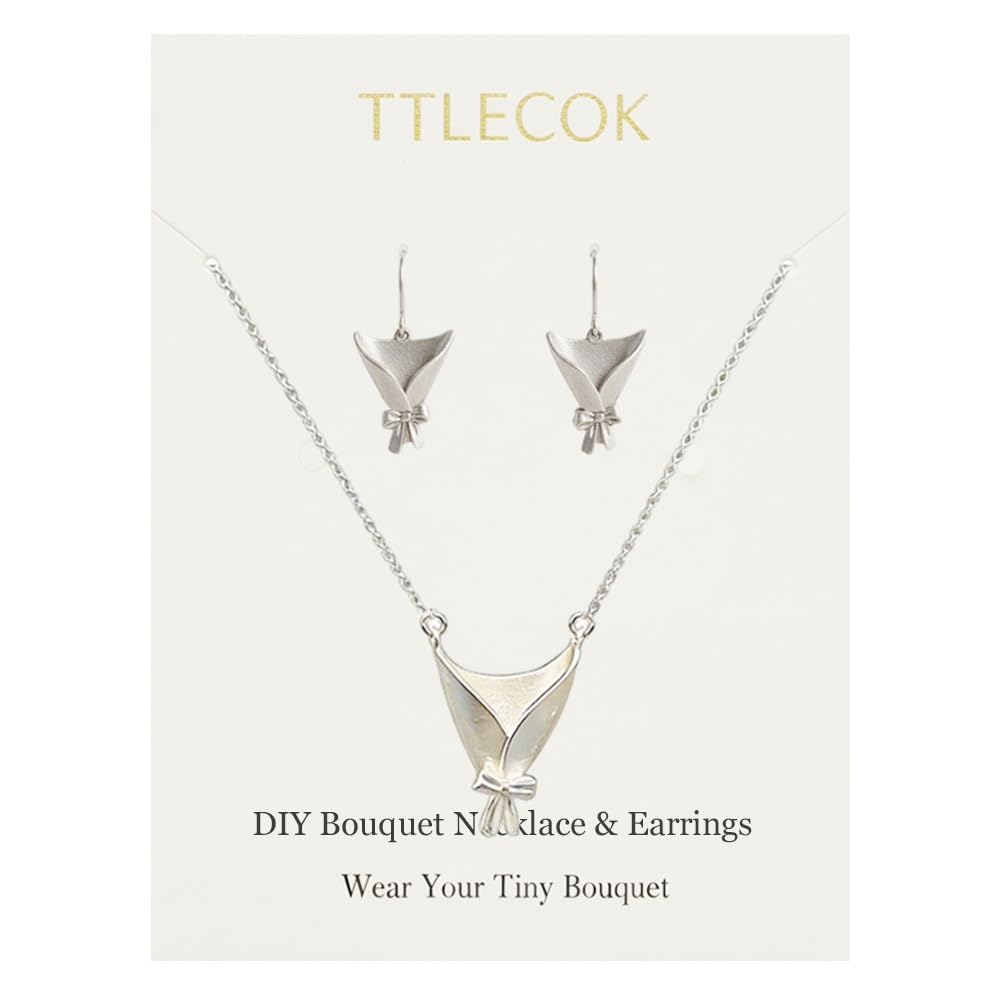 DIY Bouquet Necklace Wearable Mini Vase Jewelry Collection Chain Trendy Flower Holder Pendant to Insert Dried or Real Blooms