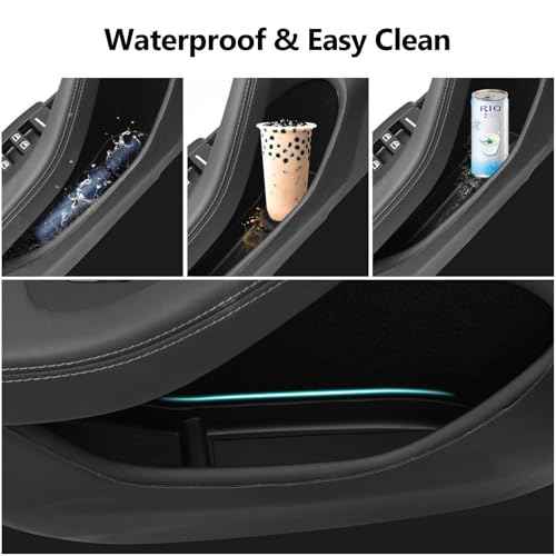 4PCS Door Side Storage Box for Tesla Model 3 Highland 2026 2025, TPE Front Rear Door Slot Organizer Tray Trash Can Model 3 Accessories 2024+