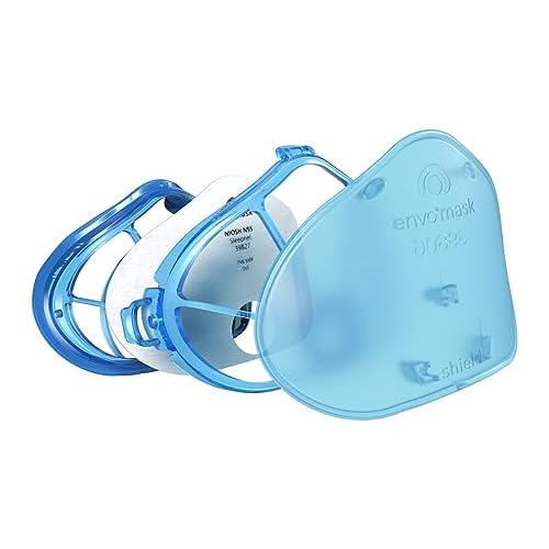 Shield, Blue, Compatible with Envo Mask N95 Respirator, Protective & Lightweight Physical Barrier, Clip Fastener, Standard, Sleepnet (70003-01)