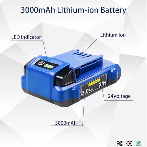 DTK 24V 3.0Ah Replacement for Kobalt 24V Battery Max KB624-03 KB524-03 KB424-03 KB224-03 KB124-03 Lithium Ion Cordless Tools High Capacity Battery