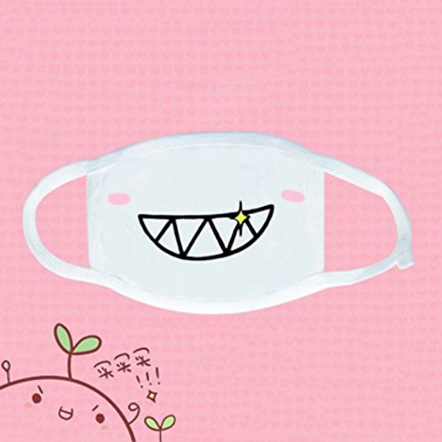 6 Pack Mouth Mask, Unisex Cotton Super Cute Fashion Face Mask Anti-Dust White for Boys and Girls