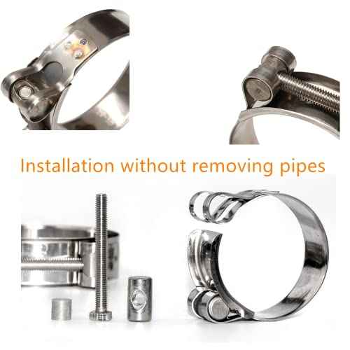 T-Bolt Hose Clamps, Adjust Tube Clamps 23-25mm 304 Stainless Steel Heavy Duty Pipe Tube Clamps (4 Pcs)