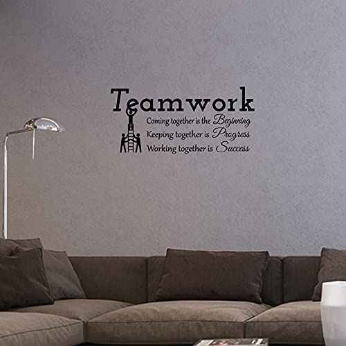 Teamwork Coming Together is The Beginning Keeping Together is Progress Working Together is Success Vinyl Wall Decal Inspirational Quote Motivational Saying Art Letters Office Wall Room Decor