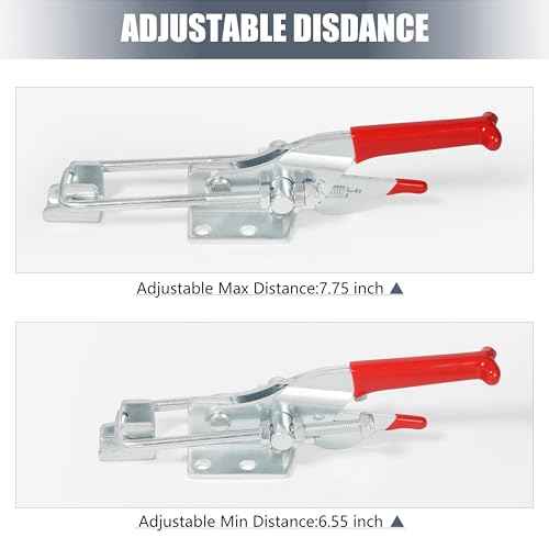 4 Pack Toggle Latch Clamp, Heavy Duty Latches, 2000Lbs Holding Capacity Adjustable Latch Lock, Smoker Clamps Latch for Industrial EquiIpment,Tire Carrier,Boxcar,Smoker Lid