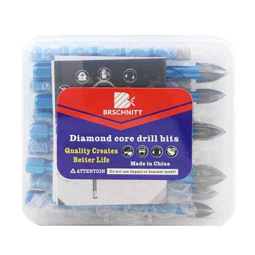 Diamond Drill Bit - BRSCHNITT 10pcs Masonry Drill Bits Set for Porcelain Tile Ceramic Stone Granite Marble,Hex Shank Diamond Hole Saw Drill Bit