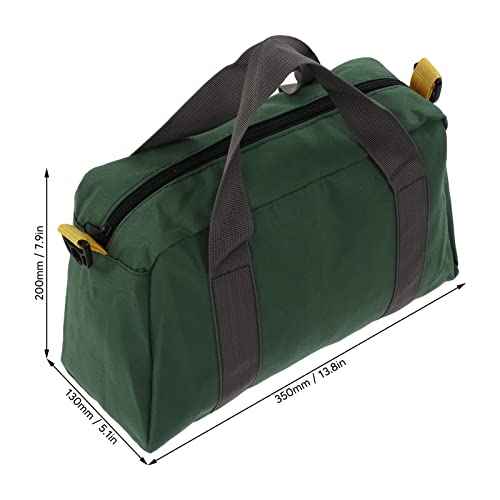 14-Inch Wide Mouth Tool Bag, Portable Canvas Tool Bag High Capacity Tool Storage Bag Power Tool Organizer Pouch for Vehicle Maintenance Carpentry Technicians (14in)