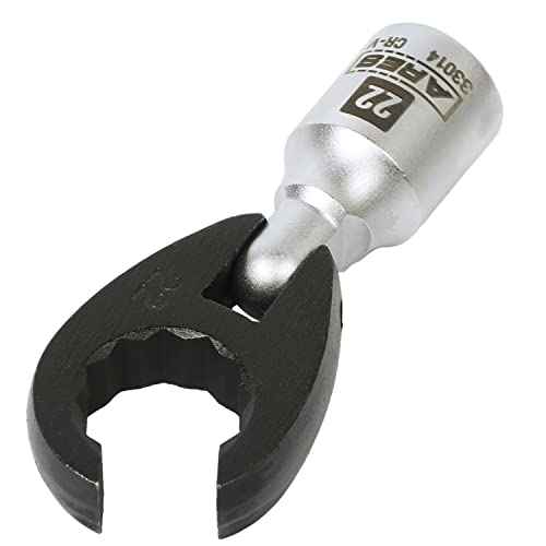 ARES 33014 ? 1/2-Inch Drive Flexible Crowfoot Wrench - 22mm (7/8-inch) 12pt Crowfoot Wrench ? 180 Degree Flex Head Offers 90-Degree Access for Hard-to-Reach Bolts ? Services Oxygen Sensors