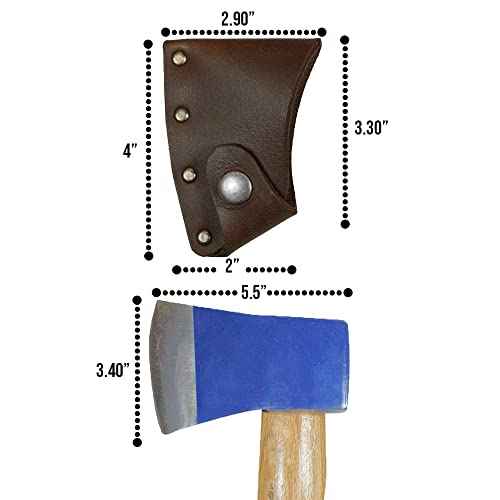 Hide & Drink, Hatchet Blade Cover, Protective Axe Head Sheath, Lumberjack Accessory, Camping and Outdoor Essentials, Full Grain Leather, Handmade