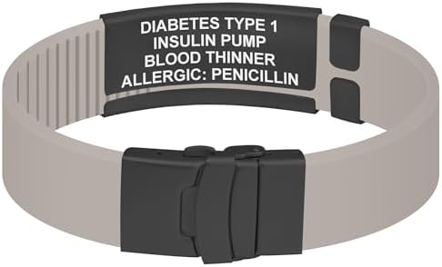 Divoti Custom Engraved Medical Alert ID Bracelet – Dual-Sided Laser Etching, Silicone Wristband, Stainless Steel Security Clasp – Adjustable & Trim-to-Fit – Emergency Medical Info Band for Men & Women