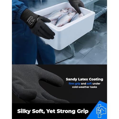 toolant Winter Work Gloves for Men & Women, 3/4 Waterproof Freezer Gloves with Thermal Insulated, Durable, Strong Grip
