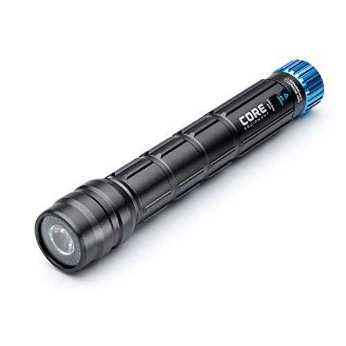 CORE 1500 Lumen CREE LED Rechargeable Camping Emergency Flashlight, Lithium Ion Batteries, Auto-dimming