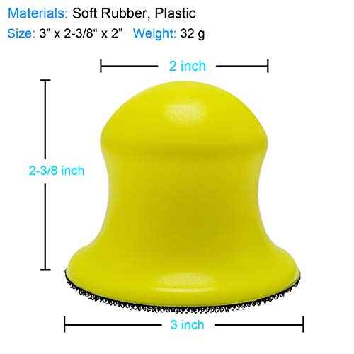 2 Pack 3" Round Hand Sanding Blocks for 3 Inch Hook and Loop discs Ideal For Wood Furniture Restoration Home Arts and Crafts