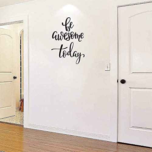 Be Awesome Today Wall Decal English Lettering Saying Words Vinyl Stickers, Removable Prints Art DIY Quotes Sticker Mural for Bedroom Living Room Office Home Window Door Decoration