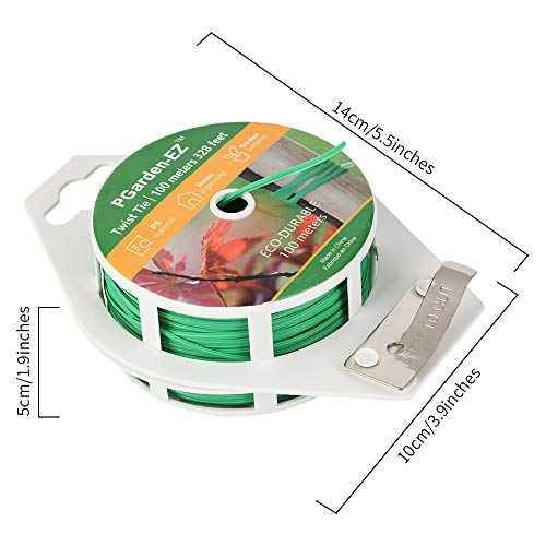 Twist Ties - 328ft Plant Ties PE-Coated Garden Ties with Cutter for Gardening Tomatoes Vines and Office Home Cable Organizing (1Reel/Green)¡¦