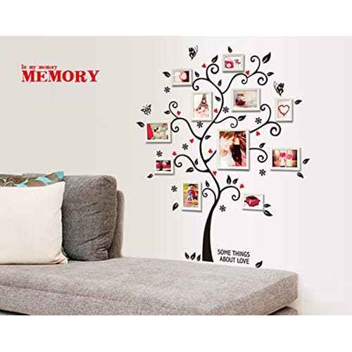 Kiddale DIY Photo Tree Wall Decals,Removable PVC Adhesive Family Wall Stickers Mural Art Home Decor