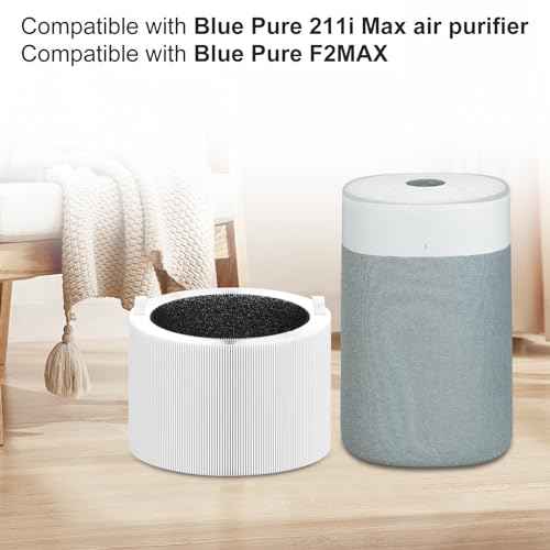 Blue Pure 211i Max Replacement Filter Compatible with Pure 211i Max Air Purifier. F2MAX, 3-in-1 H13 Ture and High-Efficiency Activated Carbon Filters, 2 Pack.