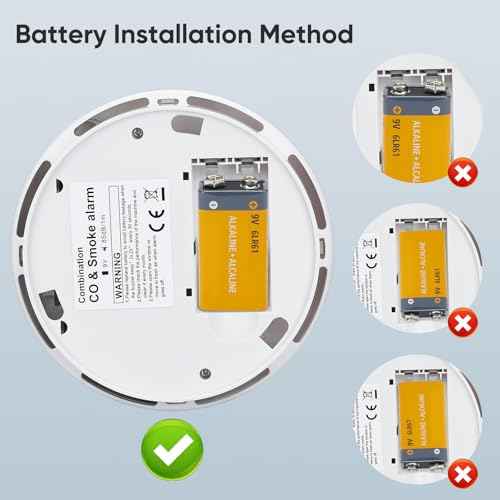 Smoke and Carbon Monoxide Detector, Combination Smoke Alarm and Carbon Monoxide Detector Battery Powered, CO Detector Alarm with Sensitive Sensor, Sound Warning and LCD Display, CDR-803