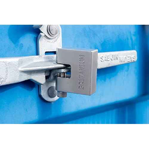 Britanium¢ç BRX66 Heavy Duty Container Padlock?with 5?Keys ? 10mm Cut Resistant Shackle, Anti Drill Brass Cylinder | High Security Lock for Shipping Container, Garage, Shed, Gate