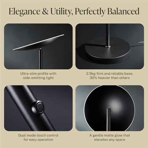 Skylight LED Floor Lamp, 3200LM, 71" Modern Torchiere in Zen Black, Stepless Dimming, Remote & Touch Control, Bright Light for Living Room or Bedroom, Weighted Base