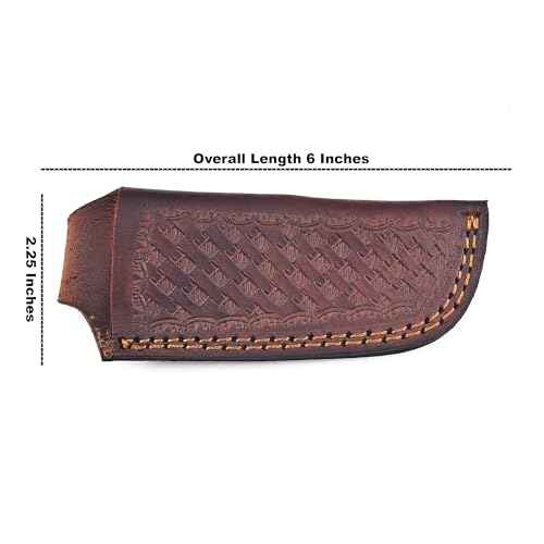 Leather Knife Sheath, Pocket Folding Knife Sheath with Belt Loop, Knife Cover,Knife Holster for Belt