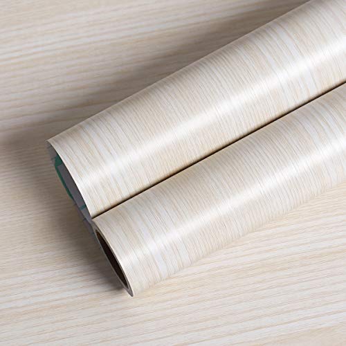 Livelynine Wood Contact Paper Peel and Stick Countertop Waterproof Wallpaper for Kitchen Cabinet Covers Light Wood Grain Vinyl Wrap Front Door Funiture Removable Self Adhesive Shelf Liner 15.8x78.8