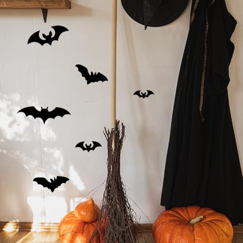 Bats Wall Decals, Halloween Gothic Home Decoration, Large Bats Wall Sticker Room Decor, Wall Decor Mural for Nursery Bedroom Living Room Kitchen Home Decoration.