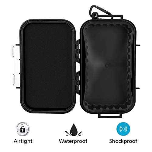 Small Waterproof Boxes of Plastic Case Shockproof Airtight Container Case Portable Airtight Carry Box Black Dry