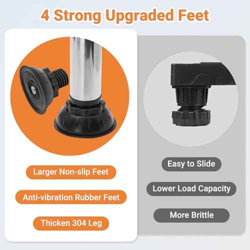 WBD Upgraded Mini Fridge Stand Washer and Dryer Stand for 21-28 Inch Appliance Washing Machine Stand Base with 4 Strong Feet Laundry Pedestal Dryer Universal Platform(Height 11"-12" Adjustable)