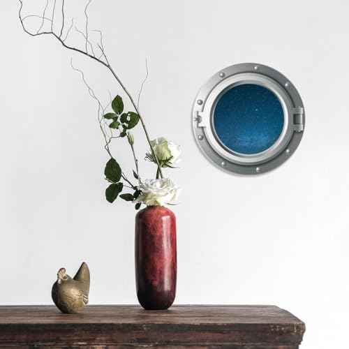 3D Airplane Window Wall Stickers Universe Porthole Decals for Kids Room, Living Room, Bedroom Decoration, Removable PVC Space Theme Decor