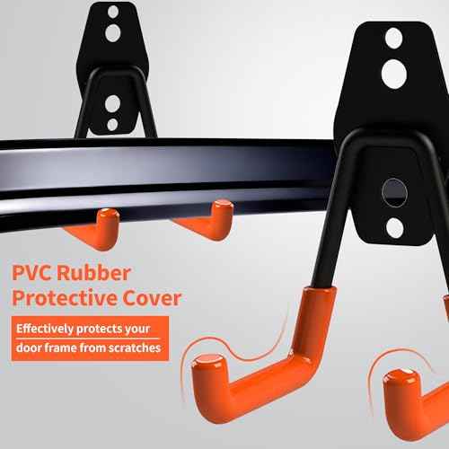 4PCS Door Storage Hanger Bracket with PVC Protective Sleeve, Jeep Door Hangers Compatible for 1956-2024 Jeep Wrangler CJ YJ TJ LJ JK JKU JL JLU JT, Removable Door Storage Holder with Screw