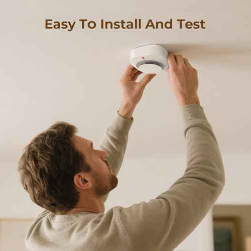 Smoke Detector, Battery Powered Fire Alarms for Home,10 Year Sensor Life Photoelectric Smoke Alarm with Test/Mute Button,PG-S11,3 PCS