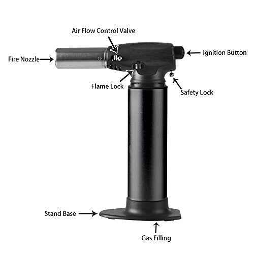 Heavy Duty Micro Blow Torch - Butane Torch - Black - GF 877.1