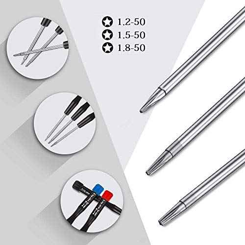 4-Piece Precision Pentalobe Screwdriver Set P2 P5 P6 5-Point 5-Star 0.8 mm, 1.2 mm and 1.5 mm Pentalobe Screwdriver or Ts1 Ts4 Ts5 and Torx T5 for iPhone Macbook Pro Air ReReader Repair