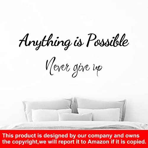 Sinekong Large Inspirational Quote Wall Decals, Removable Positive Saying Lettering Stickers, Motivational Word Decal Peel and Stick for Classroom Home Living Room Bedroom Office DIY Art Decor