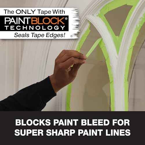 FrogTape Advanced Painters Tape, 1.5 Inch Wide (1.41-Inch x 45-Yard) Multi-Surface Tape with PAINTBLOCK, Conforms Around Curves & Contours, Tear-Free Removability, 1 Roll, Green