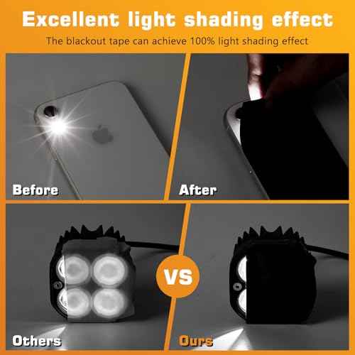 Full Blackout Tape - 1.18in x 66ft - Blocks Light for Electronics, LED Indicators, Window Shading and Lamp Strips - Dimming Backlight Sheet - Shield Glare and Create Darkness - 100% Coverage.