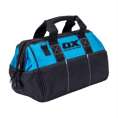 OX TOOLS Pro 15-Inch Wide Mouth Nylon Tool Storage Bag | PVC Nylon & Reinforced Stiching