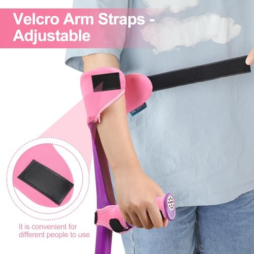 Forearm Crutches Pads(x4 Units), Elastic Crutches Padding for The Elbow, for Open Cuff Crutches, Shock Resistant Increases Walking Comfort Forearm Crutch Pads (Pink Kit) Without Crutches