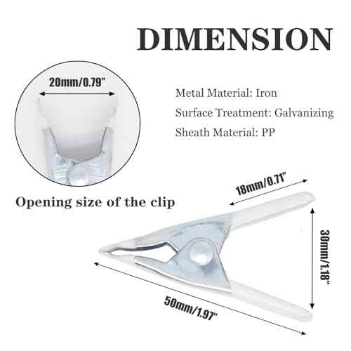 2 Inch Spring Clamps, Heavy Duty Metal Strong Clips Clamps (20pcs, White)