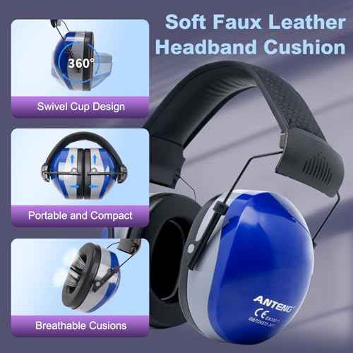 37dB Gun Range Ear Protection, Adjustable Ear Muffs for Noise Reduction, for Shooting, Construction, Mowing