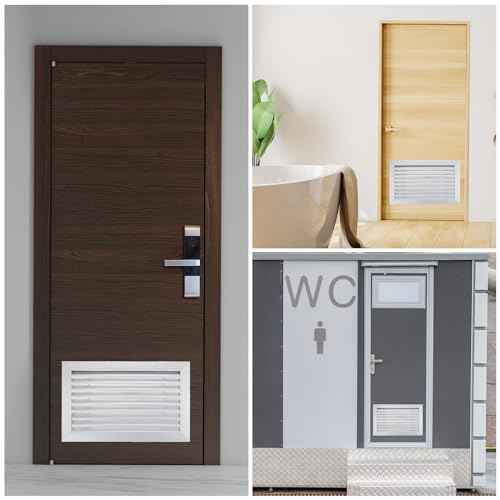 PATIKIL Door Air Vent Cover, 20 x 12 Inch, Aluminum Grille Ventilation Cover, Louvered Door Vent Grille, for Cabinet Wardrobe Door, Silver Tone